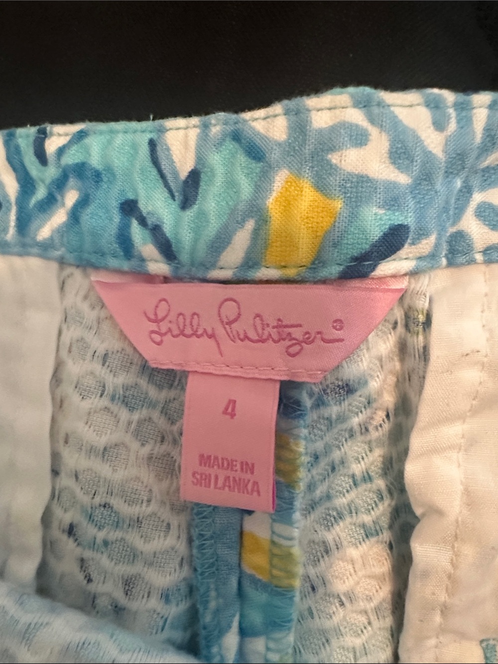 Lilly Pulitzer 4 EUC Floral Aqua Blue Women's Shorts - Picture 2 of 3